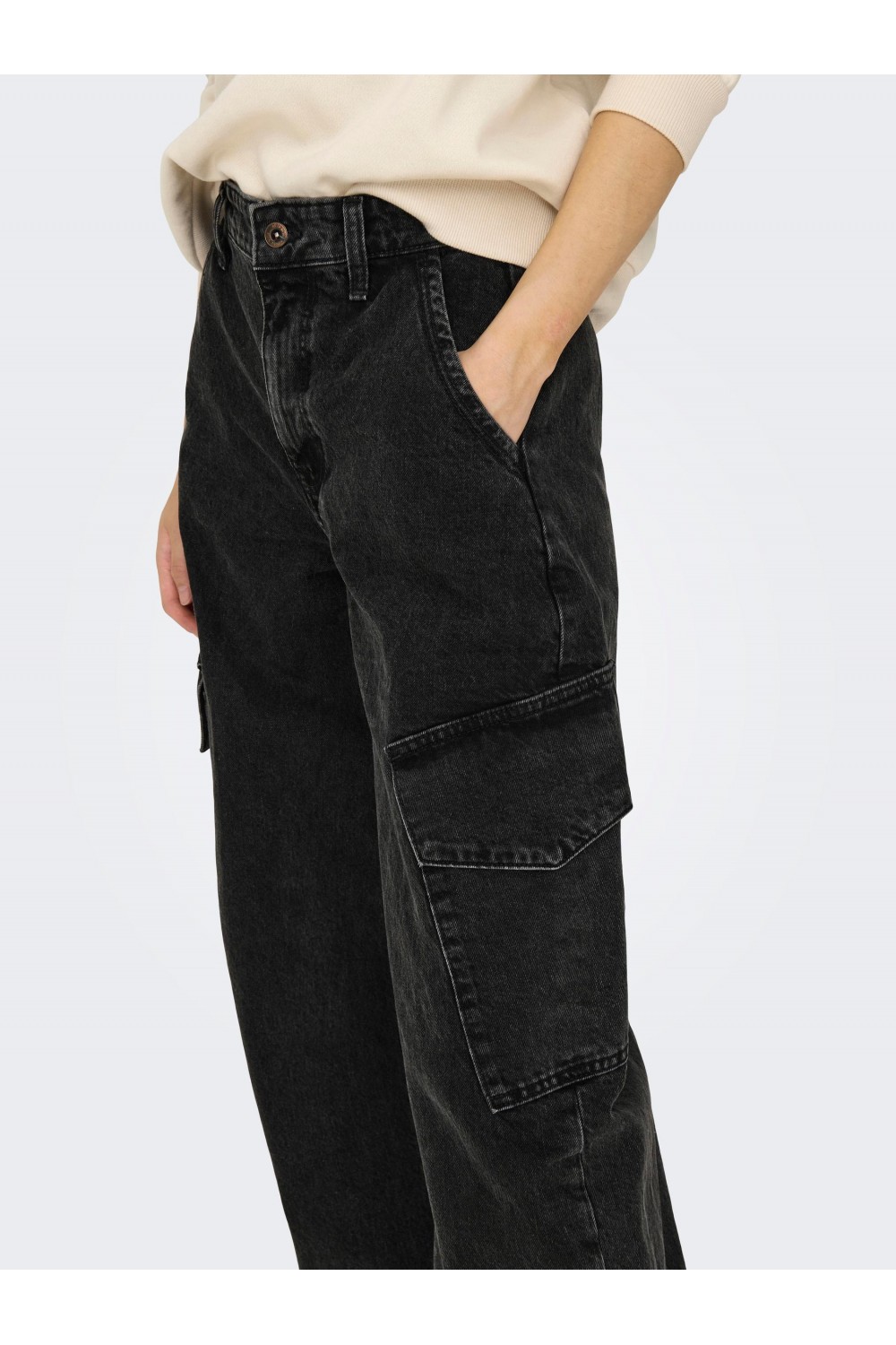 ONLY PERNILLE HW CARGO JOGGER DNM BLACK DENIM 15297358