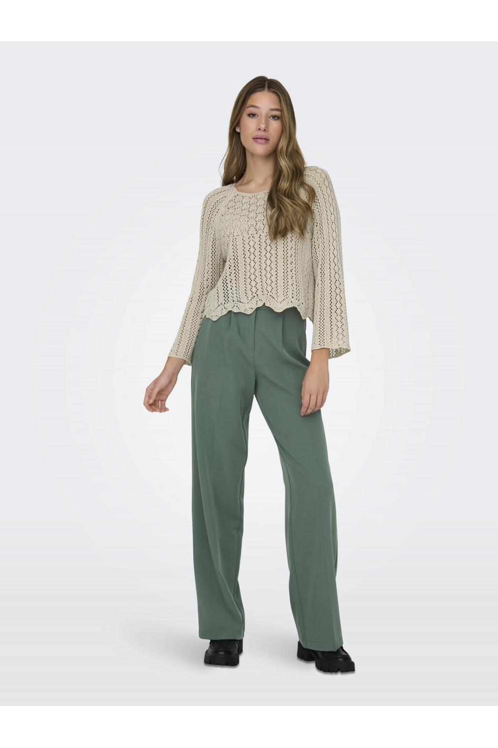 ONLY KIRA MELLIE WIDE PANT DARK FOREST 15288761