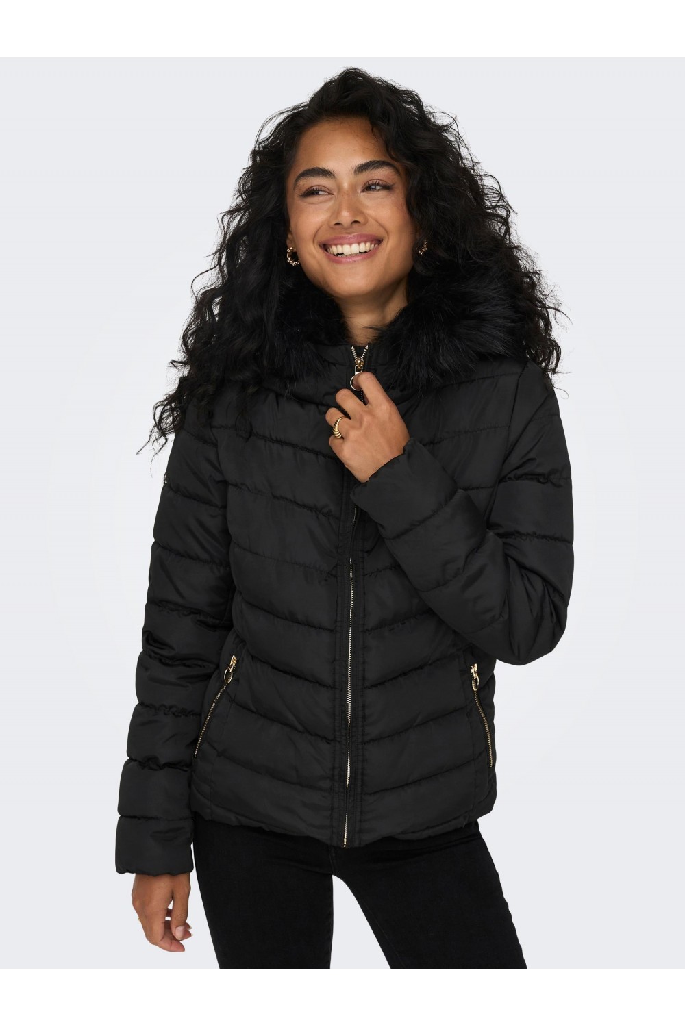 ONLY ELLAN HOOD JACKET BLACK 15300254