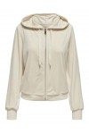 ONLY REBEL L/S ZIP STRING HOOD CC SWT BIRCH 15326657 