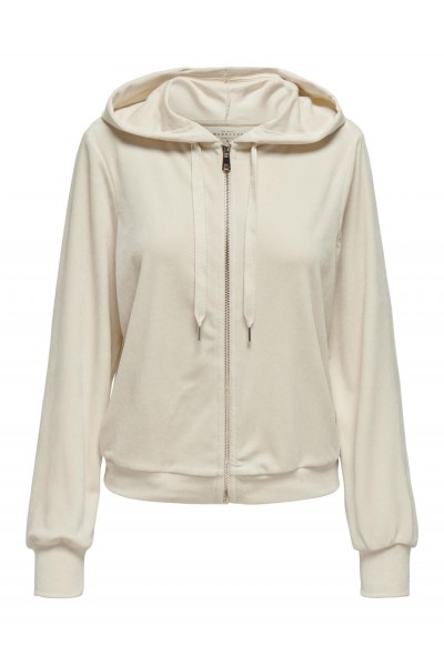 ONLY REBEL L/S ZIP STRING HOOD CC SWT BIRCH 15326657 