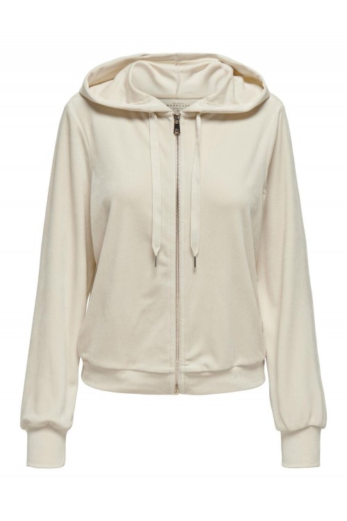 ONLY REBEL L/S ZIP STRING HOOD CC SWT BIRCH 15326657 