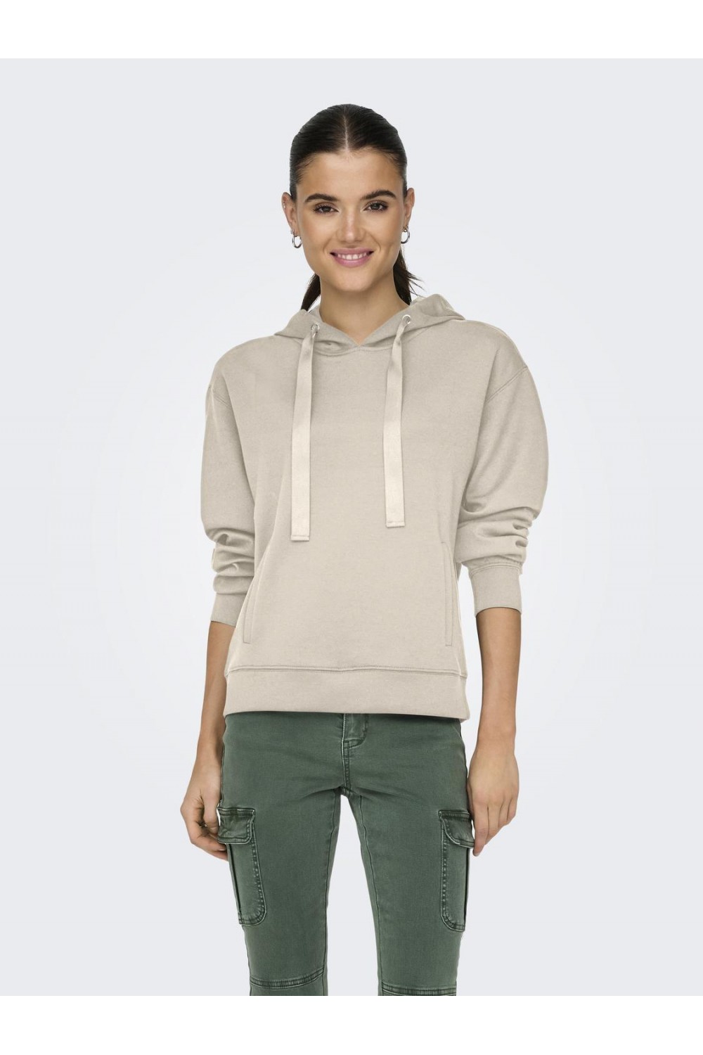 ONLY ALINA LIFE L/S HOOD CC SWT BIRCH 15326742