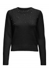 ONLY MERLE LIFE LS BLING O-NECK KNT BLACK 15332088