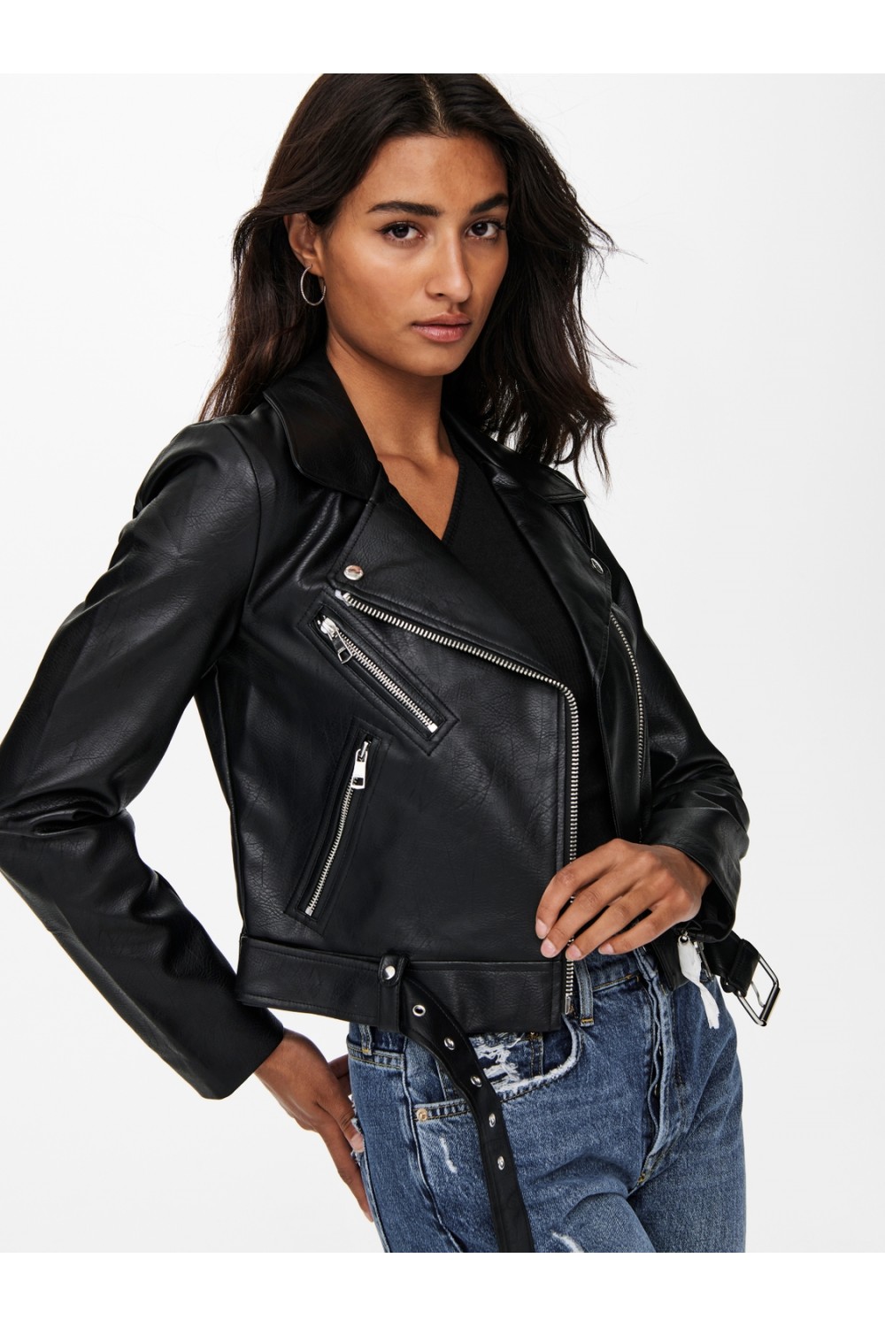ONLY VERA FAUX LEATHER BIKER OTW BLACK 15232135