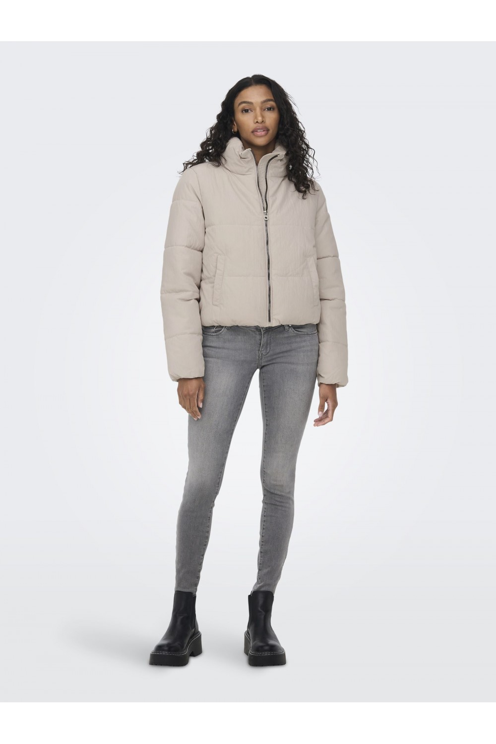ONLY DOLLY SHORT PUFFER JACKET PUMICE STONE 15205371 