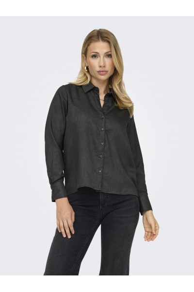 ONLY LULU LIFE L/S SHIRT WVN DARK GREY MELAGNE 15320864
