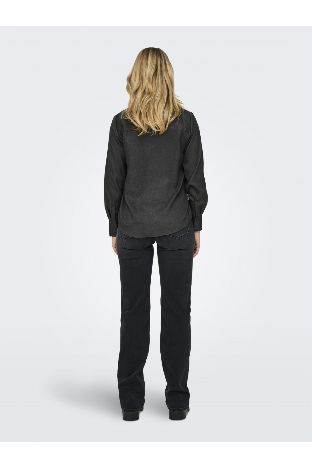 ONLY LULU LIFE L/S SHIRT WVN DARK GREY MELAGNE 15320864