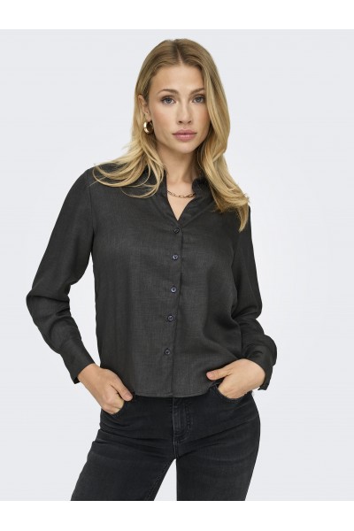 ONLY LULU LIFE L/S SHIRT WVN DARK GREY MELAGNE 15320864