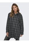 ONLY IMMA L/S OVS CHECK SHACKET XT PNT DARK GREY 15328167