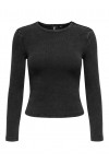 ONLY VIOL LIFE LS RIB T-SHIRT XT WVN BLACK 15330747