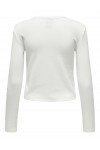 ONLY VIOL LIFE LS RIB T-SHIRT XT WVN WHITE 15330747