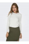 ONLY VIOL LIFE LS RIB T-SHIRT XT WVN WHITE 15330747