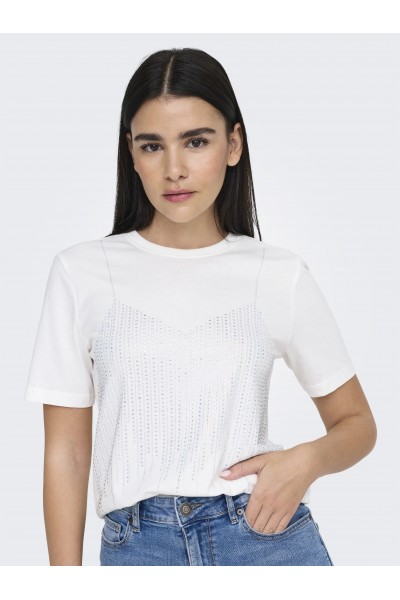 ONLY BILLIE LIFE S/S TOP JRS WHITE 15333617