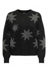 ONLY ROSIE LS O-NECK GLITTER KNT BLACK 15328250