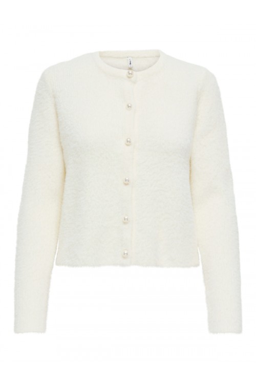 ONLY NEW PETRA LS PEARL O-NECK CARDI CC KNT CLOUD DANCER 15350655