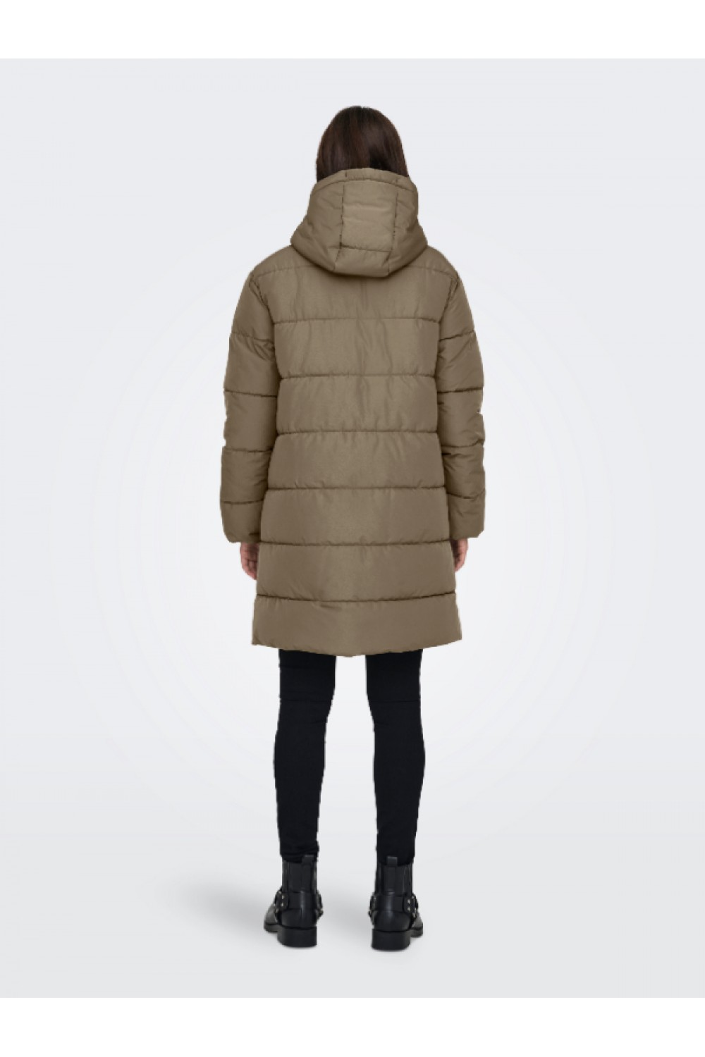 ONLY CLAIR PUFFER HOOD COAT OTW CC STONE GREY 15323232