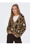 ONLY EDELIE LIFE LS JQ CARDI V-NECK KNT COCOA CREME 15353090