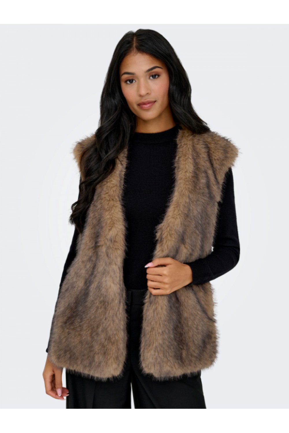 ONLY DAWN LIFE FAUX FUR WAISTCOAT OTW TANNIN 15354308