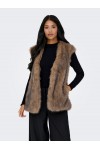 ONLY DAWN LIFE FAUX FUR WAISTCOAT OTW TANNIN 15354308