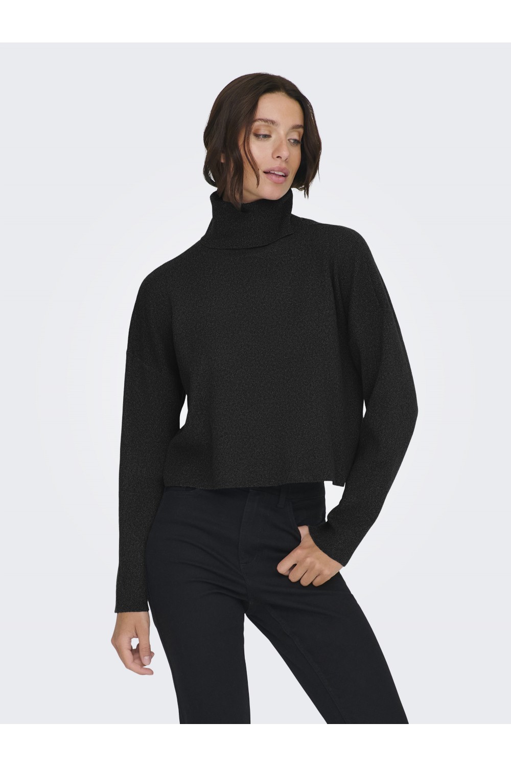  ONLY AMA LIFE LS RIB ROLLNECK CC KNT BLACK 15350404