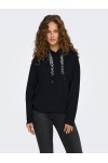 ONLY FANCY L/S HOOD STRING SWT BLACK 15303838