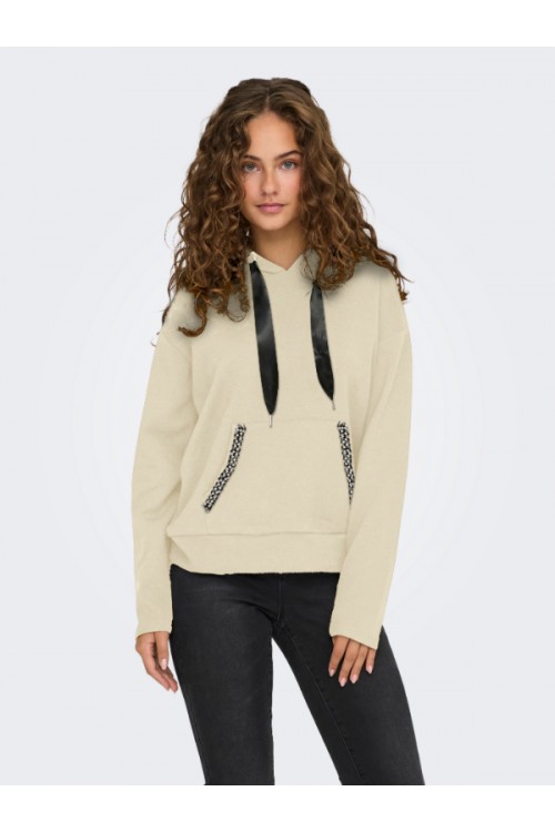 ONLY FANCY L/S HOOD STRING SWT WHITE 15303838