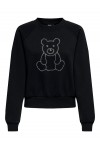 ONLY DAWN CAMA L/S RHINESTONE O-NECK SWT BLACK 15309055