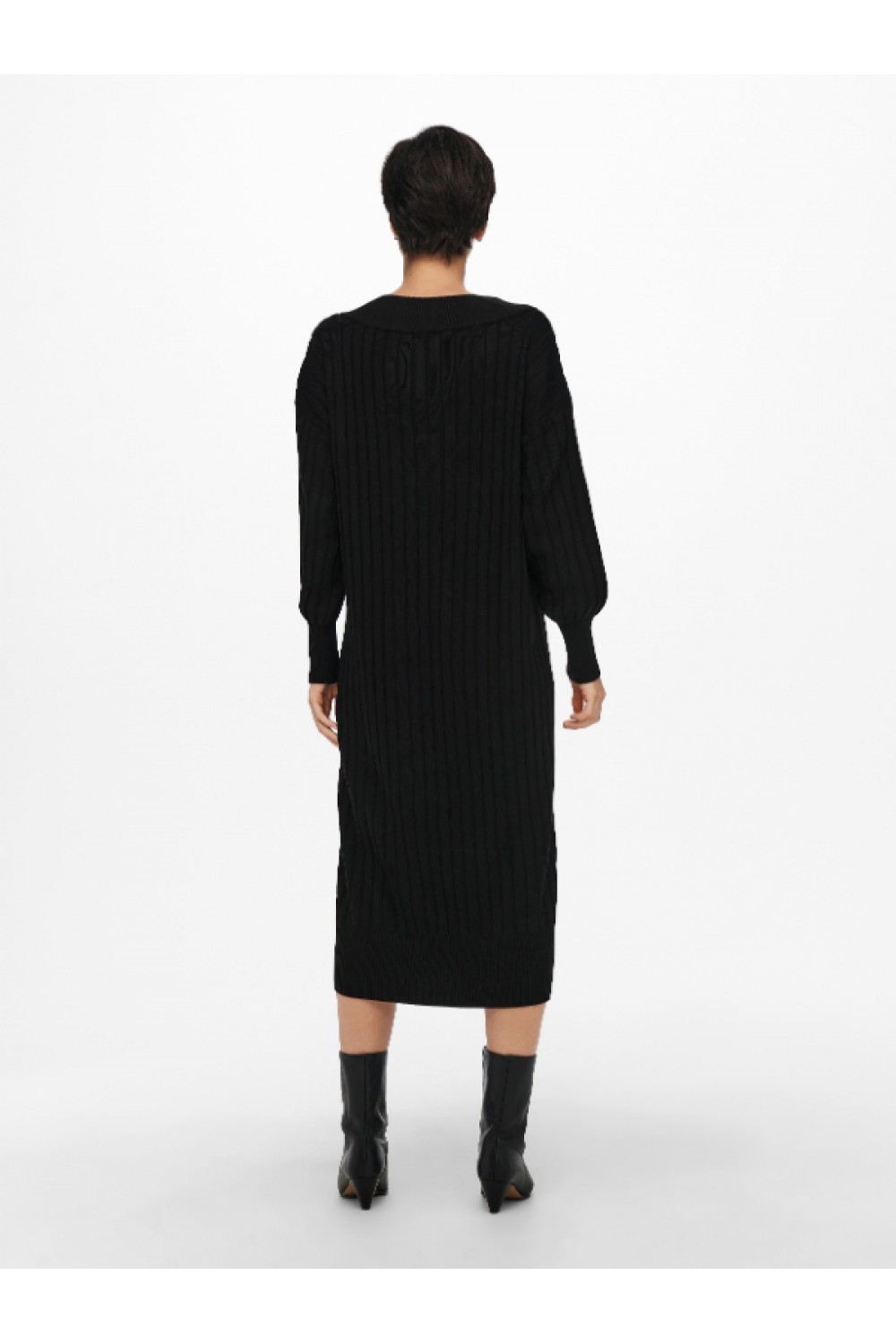  ONLY NEW TESSA L/S MIDI V DRESS KNT NOOS BLACK 15236372