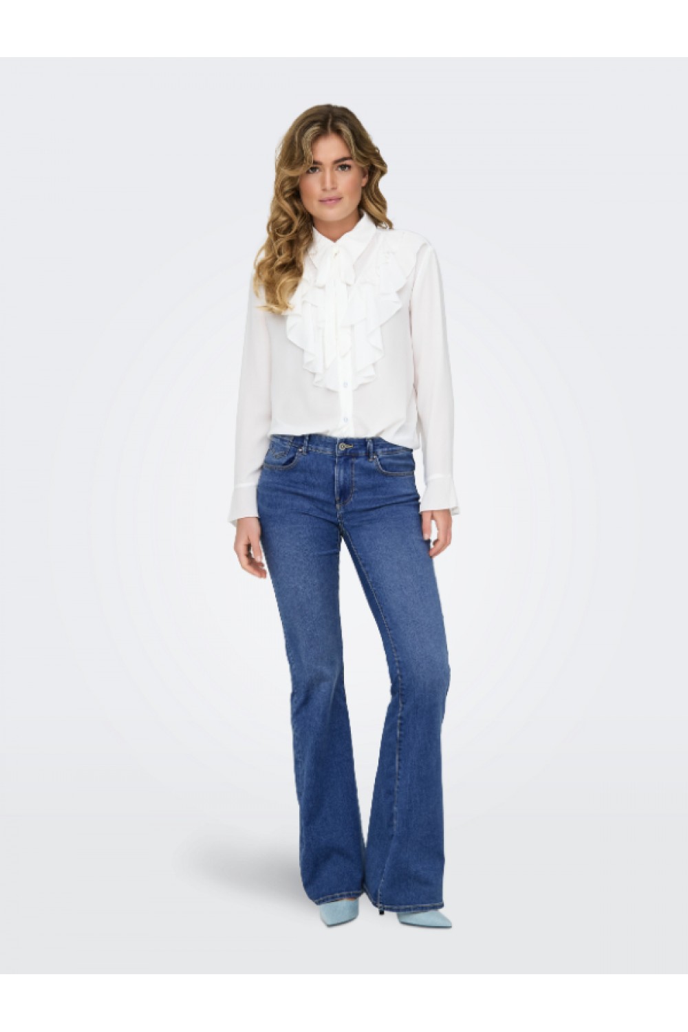 ONLY REESE REG RETRO FLARED DNM BOX BLUE 15309845