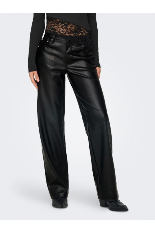 ONLY KIRI HW STR FAUX LEATHER PNT BLACK 15324777