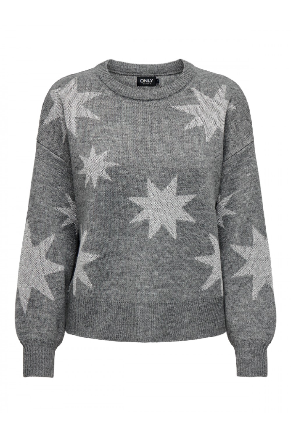 ONLY ROSIE LS O-NECK GLITTER KNT MEDIUM GREY 15328250