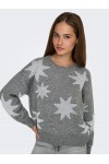 ONLY ROSIE LS O-NECK GLITTER KNT MEDIUM GREY 15328250