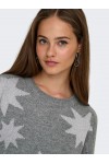 ONLY ROSIE LS O-NECK GLITTER KNT MEDIUM GREY 15328250