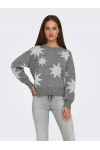 ONLY ROSIE LS O-NECK GLITTER KNT MEDIUM GREY 15328250