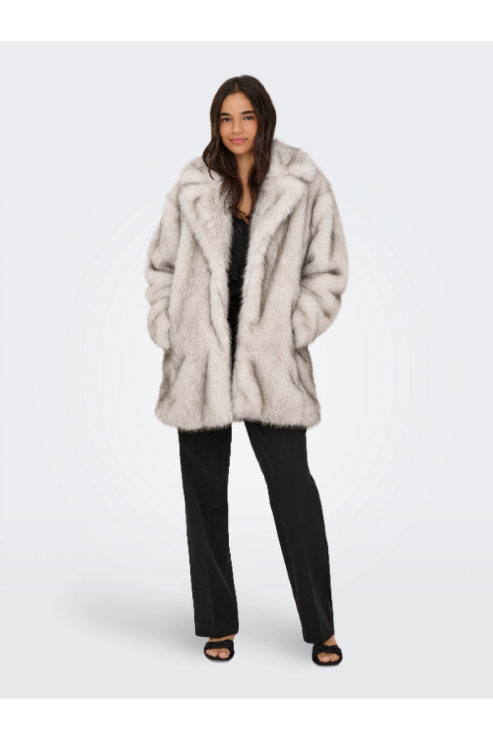 ONLY DAWN LIFE FAUX FUR COAT CC OTW PUMICE STONE 15348976