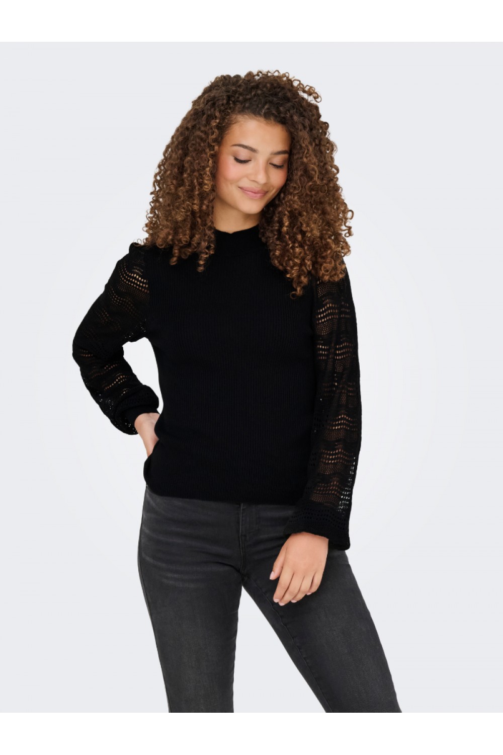 ONLY ANNELINA LS HIGHNECK KNT BLACK 15353133