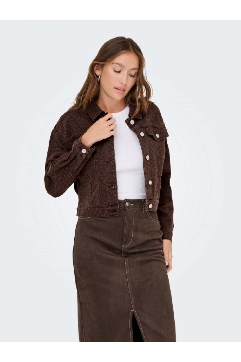 ONLY ANLIE-ANIMAL L/S JACKET CC PNT BROWN 15356125