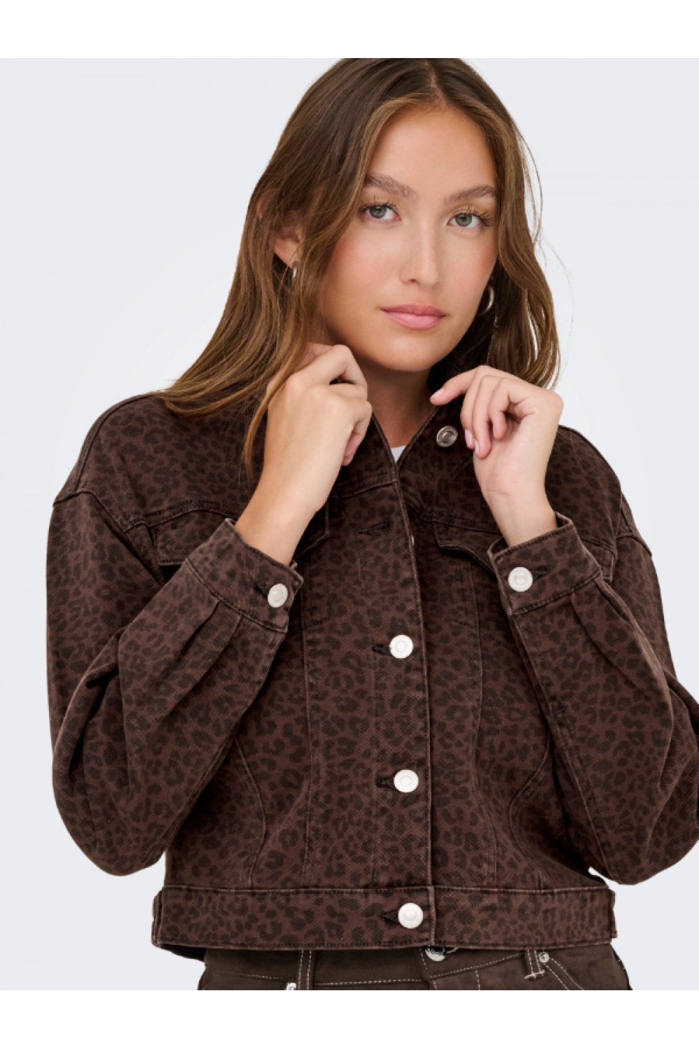 ONLY ANLIE-ANIMAL L/S JACKET CC PNT BROWN 15356125