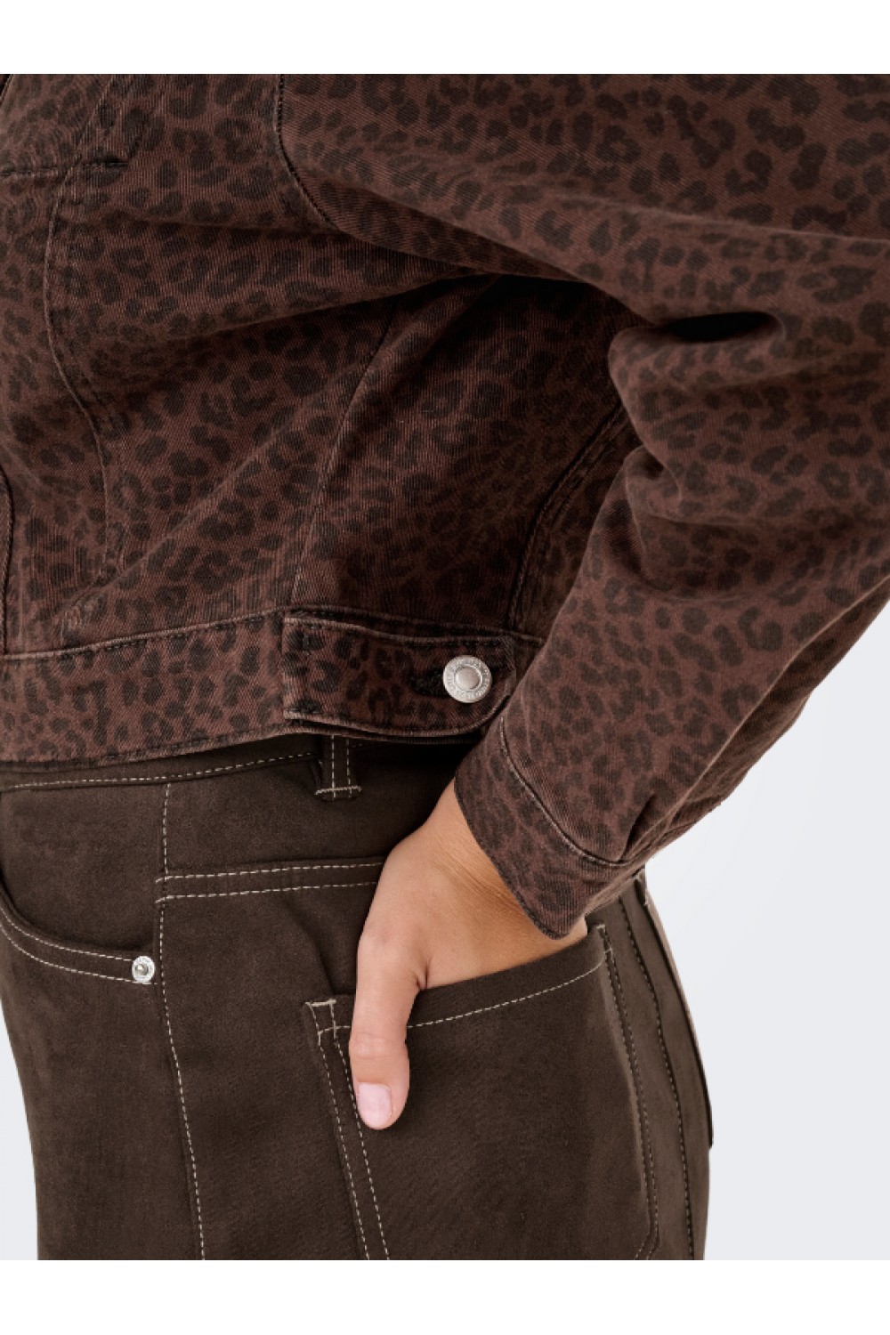 ONLY ANLIE-ANIMAL L/S JACKET CC PNT BROWN 15356125