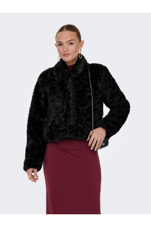 ONLY GINNY SHORT TEDDY JACKET OTW BLACK 15352795