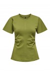 ONLY MARIE LIFE S/S RUCHING TOP JRS NOOS PEAT MOSS 15365258