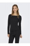 ONLY VIRRO L/S BOATNECK TOP BOX JRS BLACK 15366509