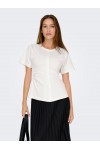 ONLY MARIE LIFE S/S RUCHING TOP JRS NOOS CLOUD DANCER 15365258