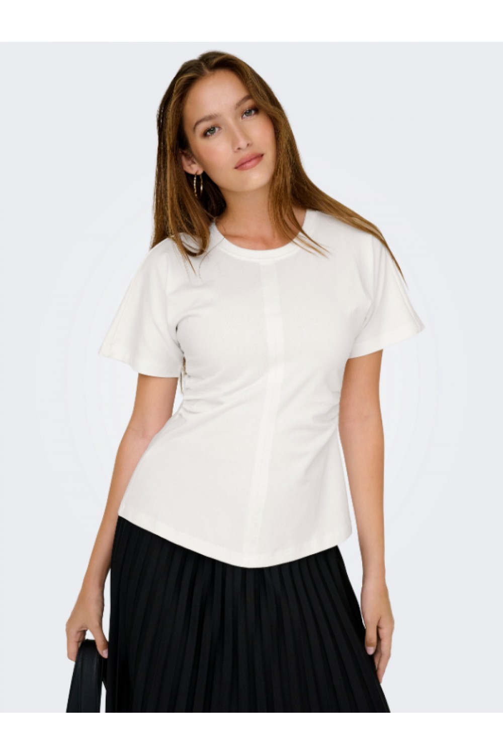 ONLY MARIE LIFE S/S RUCHING TOP JRS NOOS CLOUD DANCER 15365258