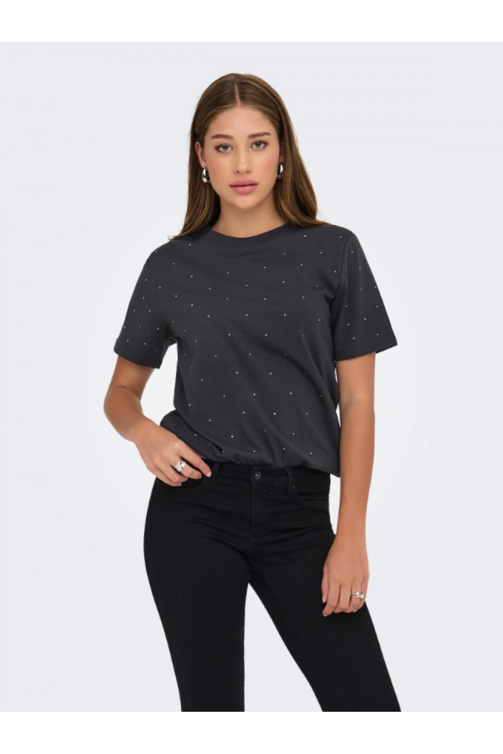ONLY MONJA S/S STUDS TEE JRS PHANTOM 15340939