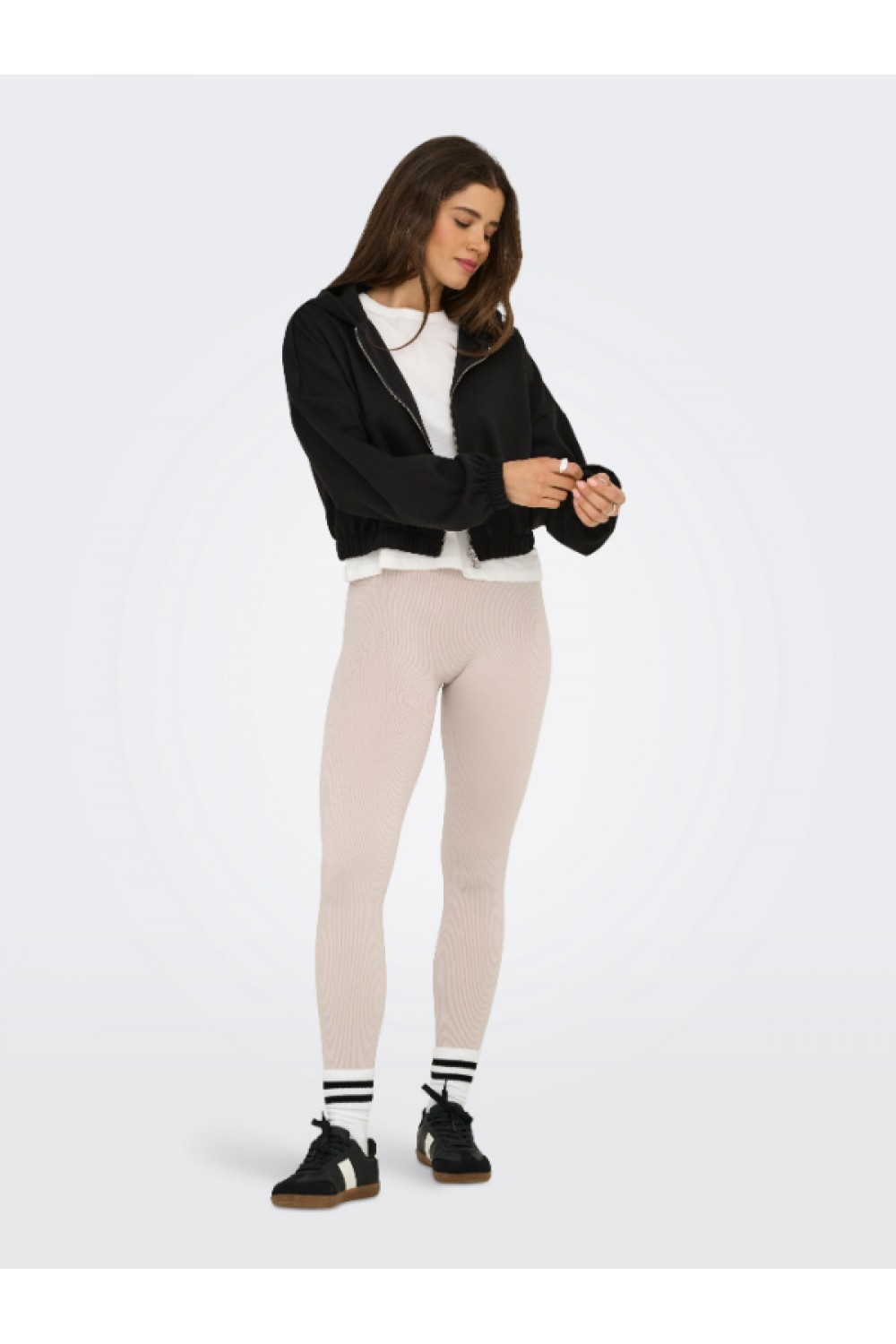 ONLY SCARLETT LIFE LS ZIP HOOD SWT NOOS BLACK 15346449