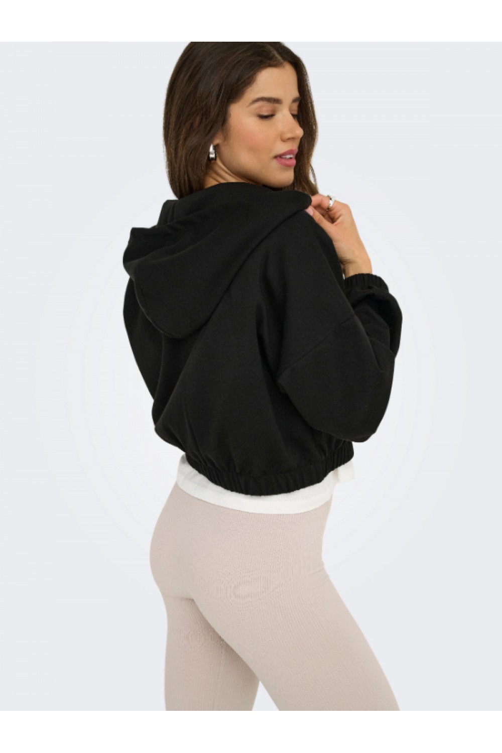 ONLY SCARLETT LIFE LS ZIP HOOD SWT NOOS BLACK 15346449