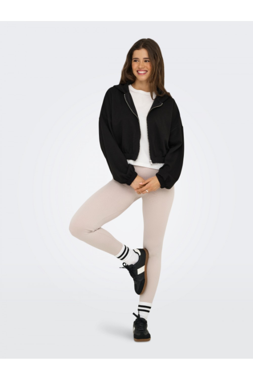 ONLY SCARLETT LIFE LS ZIP HOOD SWT NOOS BLACK 15346449