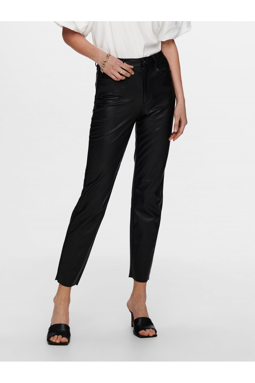 ONLY EMILY HW ST ANK FAUX LEATHER BLACK 15209293